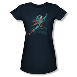 Superman Shirt Juniors Frequent Flyer Navy T-Shirt