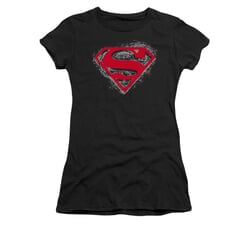 Superman Shirt Juniors Hardcore Noir Black T-Shirt