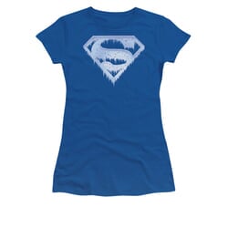 Superman Shirt Juniors Ice Shield Royal T-Shirt