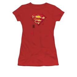 Superman Shirt Juniors Mech Shield Red T-Shirt