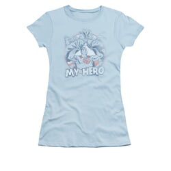 Superman Shirt Juniors My Hero Light Blue T-Shirt