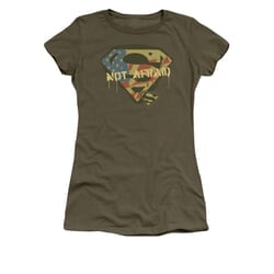 Superman Shirt Juniors Not Afraid Olive T-Shirt