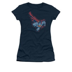 Superman Shirt Juniors Scribble And Soar Navy T-Shirt