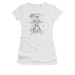 Superman Shirt Juniors Sketch White T-Shirt