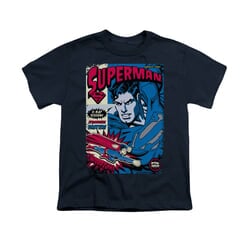 Superman Shirt Kids Action Packed Navy T-Shirt