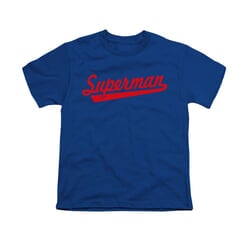 Superman Shirt Kids Baseball Logo Royal Blue T-Shirt