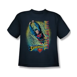 Superman Shirt Kids Break Through Navy T-Shirt