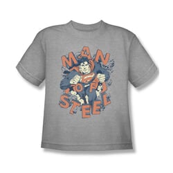 Superman Shirt Kids Coming Through Athletic Heather T-Shirt