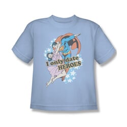 Superman Shirt Kids Date Heroes Light Blue T-Shirt