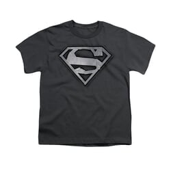 Superman Shirt Kids Duct Tape Shield Charcoal T-Shirt