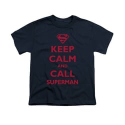 Superman Shirt Kids Keep Calm Navy T-Shirt