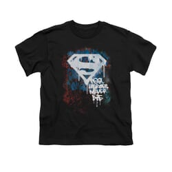 Superman Shirt Kids Never Die Black T-Shirt