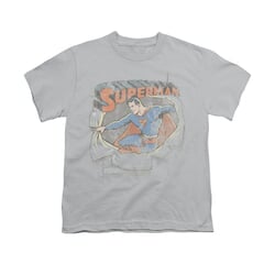 Superman Shirt Kids Ripping Silver T-Shirt