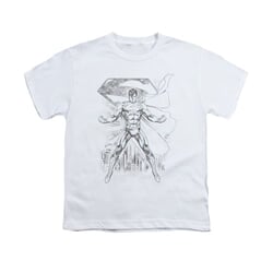 Superman Shirt Kids Sketch White T-Shirt