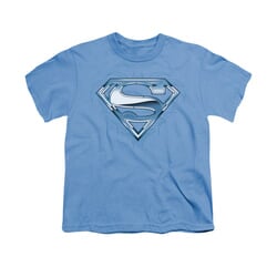 Superman Shirt Kids Tribal Chrome Carolina Blue T-Shirt