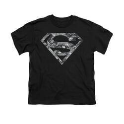 Superman Shirt Kids Urban Digi Camo Shield Black T-Shirt