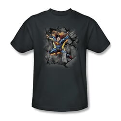 Superman Shirt Make A Hole Charcoal T-Shirt