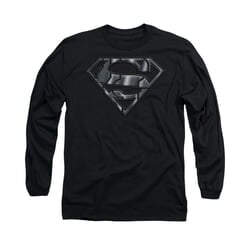 Superman Shirt Mech Shield Long Sleeve Black Tee T-Shirt