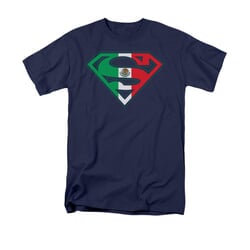 Superman Shirt Mexican Shield Navy T-Shirt