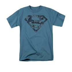 Superman Shirt Navy Digi Camo Shield Slate T-Shirt