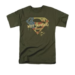 Superman Shirt Not Afraid Olive T-Shirt