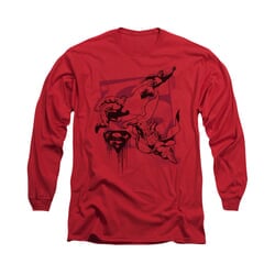 Superman Shirt Omnipresent Long Sleeve Red Tee T-Shirt