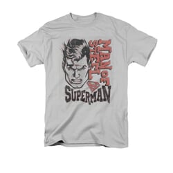 Superman Shirt Retro Lines Silver T-Shirt