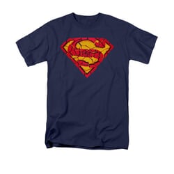 Superman Shirt Shattered Shield Navy T-Shirt