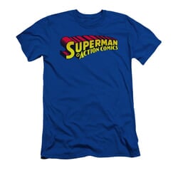 Superman Shirt Slim Fit Action Comics Royal T-Shirt