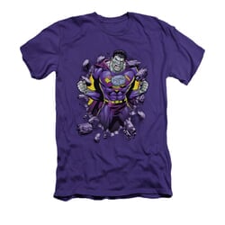 Superman Shirt Slim Fit Bizzaro Breakthrough Purple T-Shirt