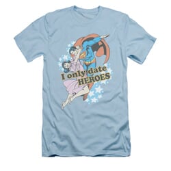 Superman Shirt Slim Fit Date Heroes Light Blue T-Shirt