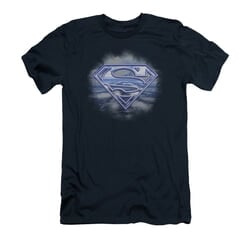 Superman Shirt Slim Fit Flying Shield Navy T-Shirt