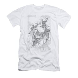 Superman Shirt Slim Fit Flying Sketch White T-Shirt