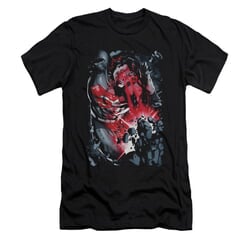 Superman Shirt Slim Fit Heat Vision Black T-Shirt