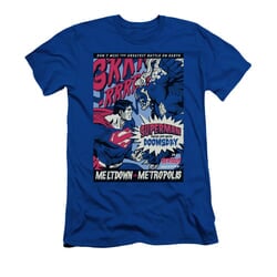 Superman Shirt Slim Fit Meltdown Royal Blue T-Shirt