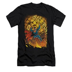 Superman Shirt Slim Fit Planet Lift Black T-Shirt