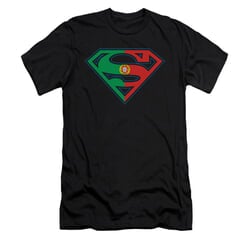 Superman Shirt Slim Fit Portugal Shield Black T-Shirt