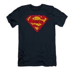 Superman Shirt Slim Fit Shattered Shield Navy T-Shirt