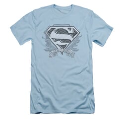 Superman Shirt Slim Fit Sketchy Crest Light Blue T-Shirt