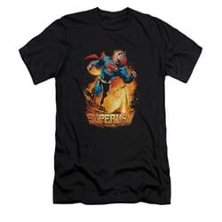 Superman Shirt Slim Fit Space Case Black T-Shirt