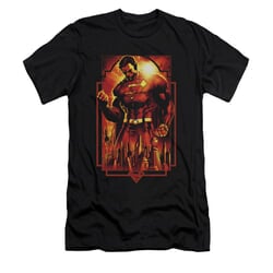 Superman Shirt Slim Fit Standing Over Black T-Shirt