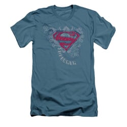 Superman Shirt Slim Fit Stars And Chains Slate T-Shirt