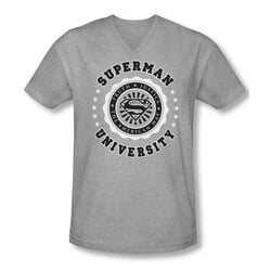 Superman Shirt Slim Fit V-Neck University Athletic Heather T-Shirt