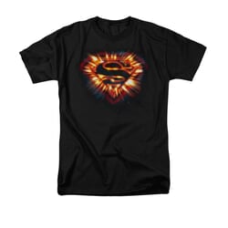 Superman Shirt Space Burst Shield Black T-Shirt