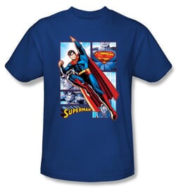 Superman Shirt The Man Of Steel Panels Royal Blue T-Shirt Tee