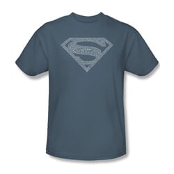 Superman Shirt Type Shield Slate T-Shirt