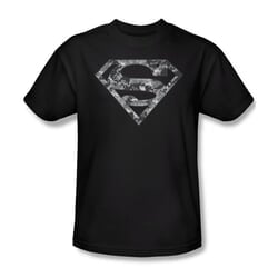 Superman Shirt Urban Digi Camo Shield Black T-Shirt