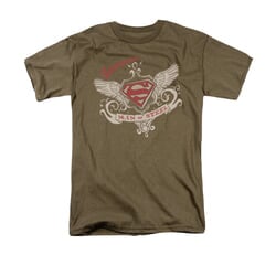 Superman Shirt Victorian Wings Safari Green T-Shirt