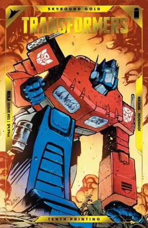 Transformers #1 (10th Printing Cover A - Daniel Warren Johnson & Mike Spicer Optimus Prime Gold Foil Emboss)