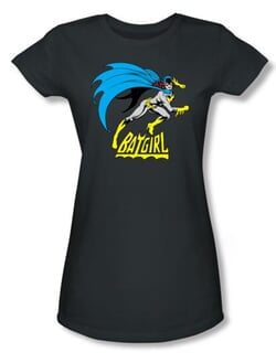 Batgirl Juniors T-shirt - Batgirl Is Hot DC Comics Charcoal Gray